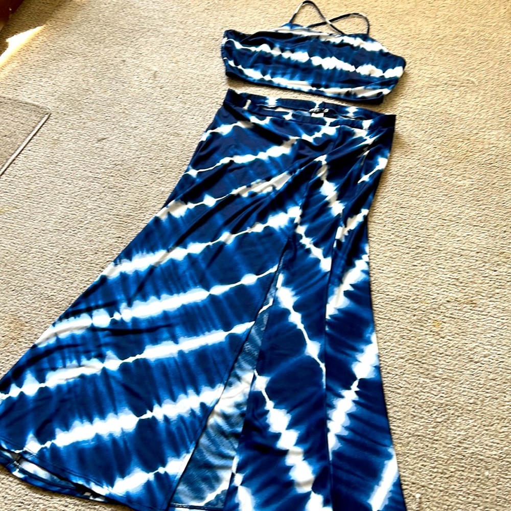 Venus 2-piece summer set navy tie dye - Large
